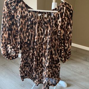 New York & Company Animal Print Blouse